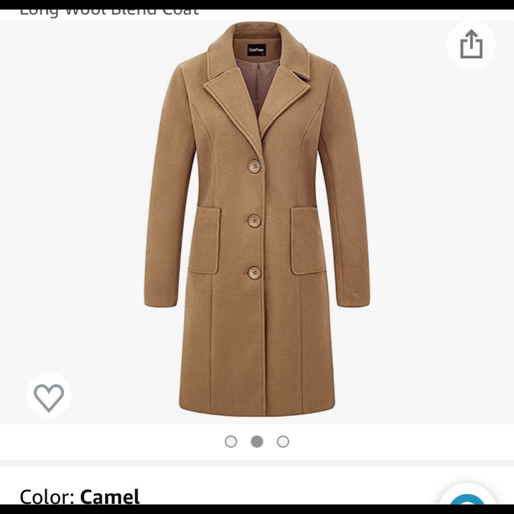 Single Breasted Mid Long Wool Blend Coat